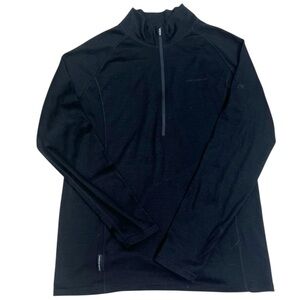 Craghoppers 1/2 Zip Merino Wool Blend Base Layer Black Men XL Slim Fit